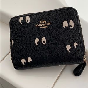 Black leather coach wallet